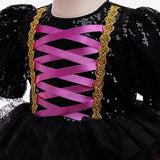 Kids Girls' Party Dress Solid Color Short Sleeve Special Occasion Halloween Party Halloween Custome Sweet Polyester Summer Spring Fall kids Purple