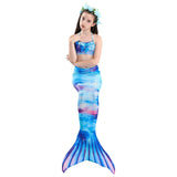 Kids Girls Three Piece Mermaid Swimsuits Bikini Beach Swimwear