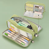 Pencil Cases Wear-Resistant Multifunction With Zipper Canvas for School Office Student