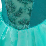 Kids Girls Party Solid  Performance Mesh Fashion  Princess Maxi Party Dress