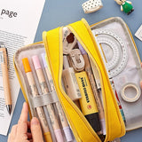 Pencil Cases Wear-Resistant Multifunction With Zipper Canvas for School Office Student
