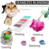 180 Pcs Professional Colored Pencils Drawing Pencils Tin Box Package