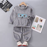 Kid Baby Boy Girl Autumn Winter Plush Thick Winter Flannel Pajamas