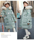 Kid Girl Wash-free Cotton-padded Long Thick Coats Jackets