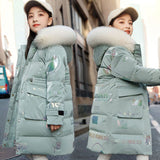 Kid Girl Down Cotton Warm Long Thickened Winter Coats Jackets