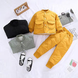 Kid Baby Girl Boy Cotton Suit Autumn Winter 2 Pcs Sets