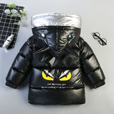 Kid Boys Plush Thick Glossy Cotton Jacket Windproof Winter Coats