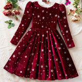 Kid Girl Fashion Christmas Red Dress