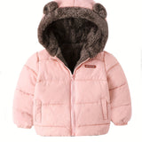 Kid Boys Girls Cute Winter Thermal Fleece Warm Long Sleeve Jacket Coat