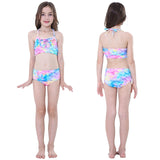 Kids Girls Three Piece Mermaid Swimsuits Bikini Beach Swimwear