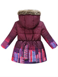 Kids Girls Floral Hooded Warm Snow Thermal Padded Outerwear Coats