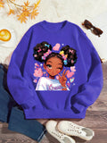 Kid Girl Vibrant Cartoon Fitted Long Sleeve Crew Neck Shirts