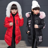 4-12Y Kid Girls 3D Letter Puffer Jacket Long Sleeve Winter Down Coat