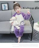 Kid Baby Girl Plush Thickened Autumn Winter Pajamas