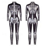 Family Matching Halloween Jumpsuit Skull Pattern Long Sleeve Pajamas Outfits