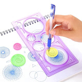 Multi-function Puzzle Spirograph Geometric Ruler Drafting Tools For Students 3 Packs