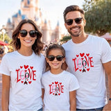 Family Matching Heart Graphic Casual Print Short Sleeve Active T-shirt Tops