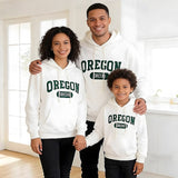 Family Matching Letter Casual Print Long Sleeve Active Hoodie Pullover