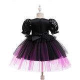 Kids Girls' Party Dress Solid Color Short Sleeve Special Occasion Halloween Party Halloween Custome Sweet Polyester Summer Spring Fall kids Purple