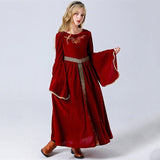 4-10Y Kids Girls Cosplay Solid Color Long Sleeve Performance Party Dress