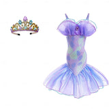 Book Week 2026 The Little Mermaid Little Mermaid Mermaid Tail Aqua Princess Dress Halloween Dress Cosplay Costume Theme Party Costume Cosplay Movie Cosplay for Girls' Kid's Carnival Masquerade