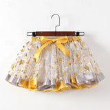 2 Pcs Kids Girls Cute Patchwork Yellow Pink Blue Skirts