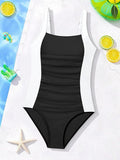 Kids Girls Swimsuit Outdoor Beach Vacation Fashion Patchwork Bathing Suits