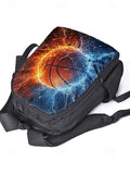 Kid Basketball Polyester Large Capacity Print Backpack Lunch Bag Pencil Case 3-Piece Set