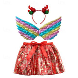 Kid Girl Unicorn Movie Cosplay Wings Headwear Halloween Carnival Costumes Skirts