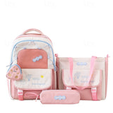 Back to School 3-Piece Kid Girls Yellow Backpack Set Lightweight Aesthetic Bookbag