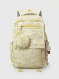 Kid Women Polyester Multi-Color Star Print Large Capacity Backpacks Schoolbags