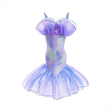 Book Week 2026 The Little Mermaid Little Mermaid Mermaid Tail Aqua Princess Dress Halloween Dress Cosplay Costume Theme Party Costume Cosplay Movie Cosplay for Girls' Kid's Carnival Masquerade
