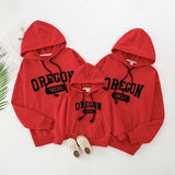 Family Matching Letter Casual Print Long Sleeve Active Hoodie Pullover