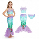 Kid Girl Mermaid Princess Swimwear Movie Cosplay Party Holiday Swimsuits