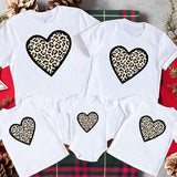 Family Matching Heart Casual Print Short Sleeve Active T-shirt Tops