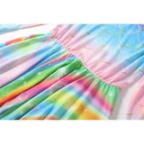 Kids Girls Rainbow Mermaid Long Sleeve Casual Daily Swing Dresses