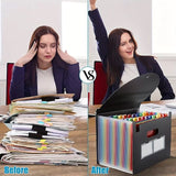 A4 File Folder Organizer 13 Pockets Expanding Document Holder