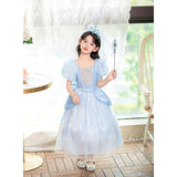 Kid Girl Fairytale Princess Flower Halloween Costume Tulle Movie Cosplay Dresses