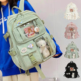 Kid Cute Transparent Backpack Waterproof Large Capacity Multi-Pocket Schoolbags