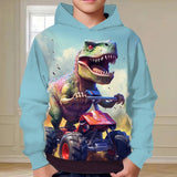3-12Y Kid Boys 3D Dinosaur Fall Winter Fashion Streetwear Hoodie Pullover