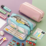 Pencil Cases Wear-Resistant Multifunction With Zipper Canvas for School Office Student