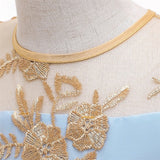 Kids Girls Flower Short Sleeve Sequins Fashion Sweet Tulle Dress