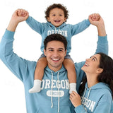 Family Matching Letter Casual Print Long Sleeve Active Hoodie Pullover