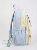 Kid Women Macaron Color Polyester Backpack Large Capacity School Bag