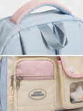 Kid Women Macaron Color Polyester Backpack Large Capacity School Bag
