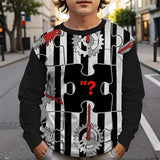 3-12T Kid Halloween Boys 3D Cartoon Long Sleeve Casual Daily Regular Fit Shirts