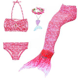 Kids Girls Five Piece Mermaid Swimwear Bikini Rainbow Cute Swimsuits