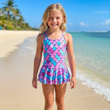 Kids Girls Swimsuit Outdoor Beach Vacation Tropical Fashion Bathing Suits