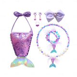 Kids Girls Five Piece Mermaid Swimwear Bikini Rainbow Cute Swimsuits