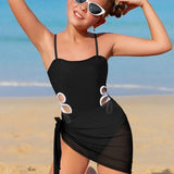 Kids Girls Swimsuit Beach Color Block Vacation Fashion  Bathing Suits